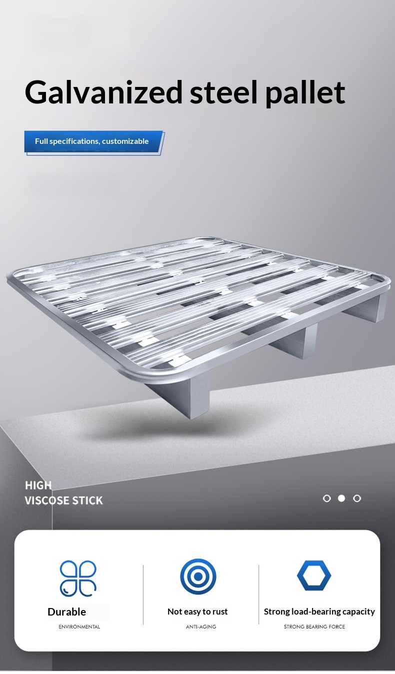 Groothandel enkelzijdige gegalvaniseerde stalen vochtbestendige pallets voor magazijnlogistiek heftruckplatform dynamische belasting