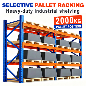 L2200*B1200*H4050mm 4-laags 2000kg zwaar uitgevoerd palletrek voor industrieel magazijn, verstelbaar stalen opslagsysteem