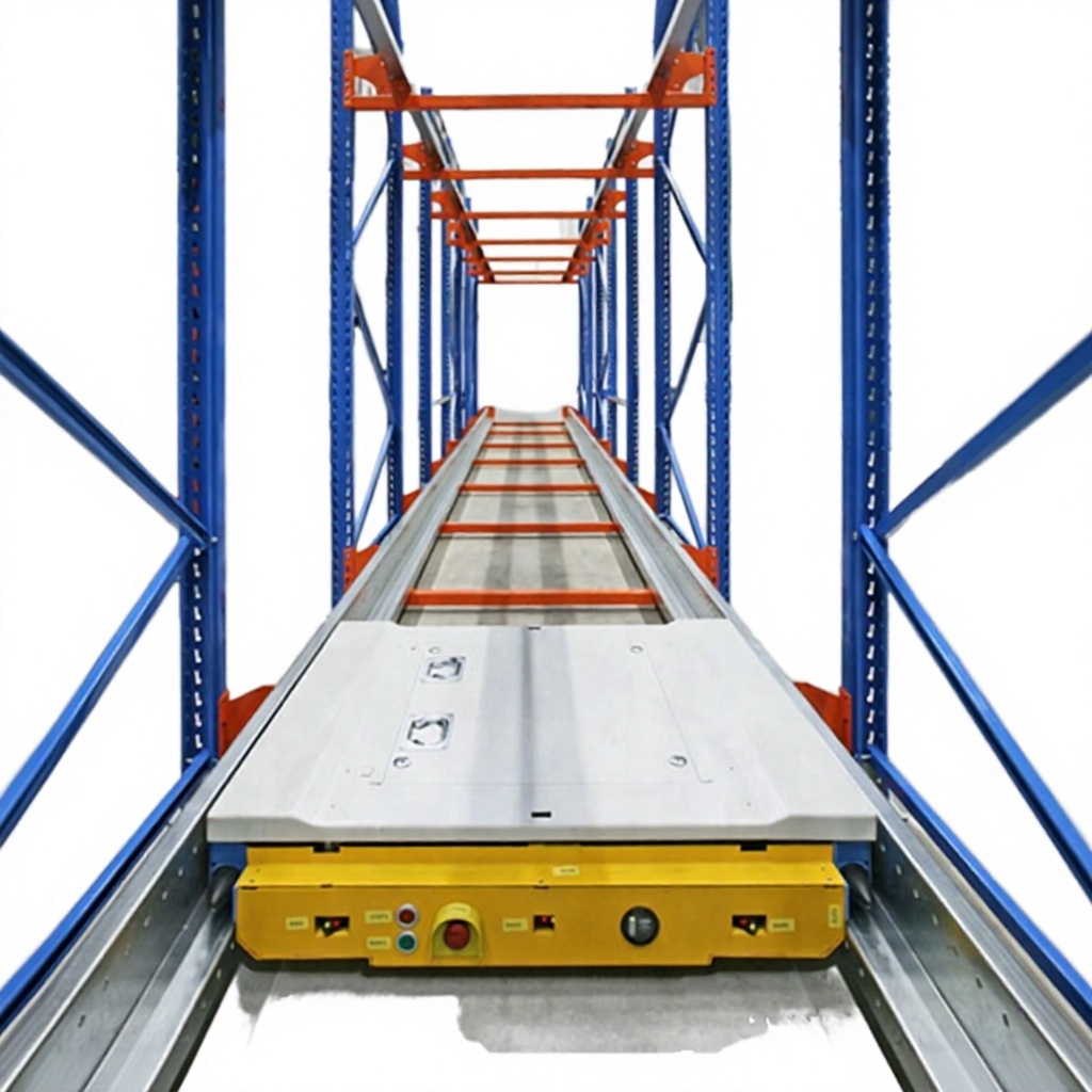 Ouglon Radio Shuttle Palletstellingen Volledig Geautomatiseerd Zwaar Uitrusting 12 Ton Staal Optimaliseert Vloeroppervlak Toegang via één gangpad Meerdere rijen