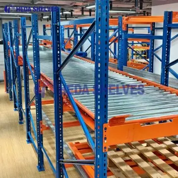 Pallet doorrolstelling met rollenbanen