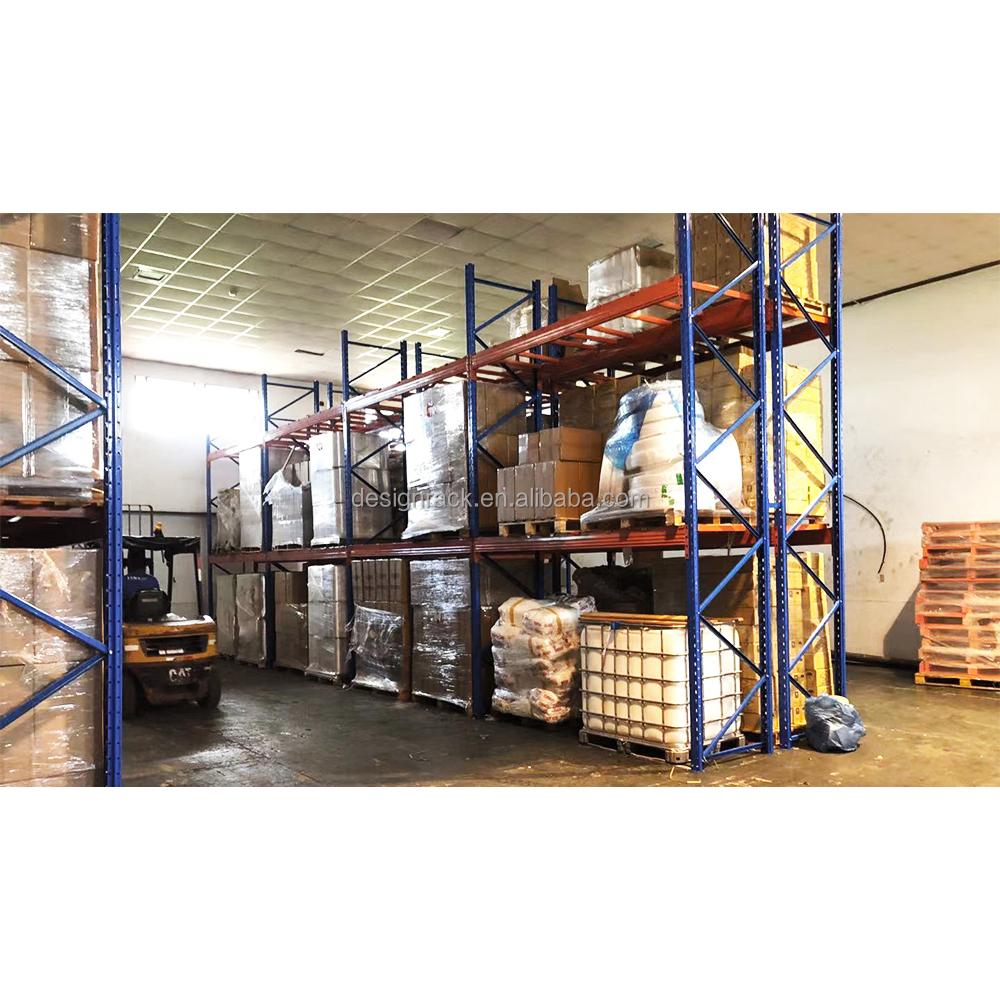 Efficiënt, robuust, boutloos, stalen selectief palletrek met 5 lagen, verstelbaar, voor magazijnopslag en ruimtebesparing.