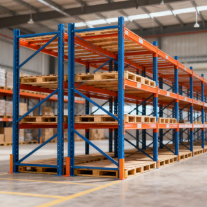Groothandel in zware stalen palletstellingen met corrosiebescherming, CE-gecertificeerd en gepoedercoat. Opslagstellingen voor magazijnen.