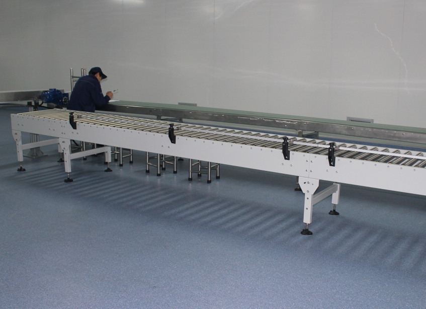 Hoogwaardige flexibele pallettransportrol met motor en zwaartekrachtaandrijving