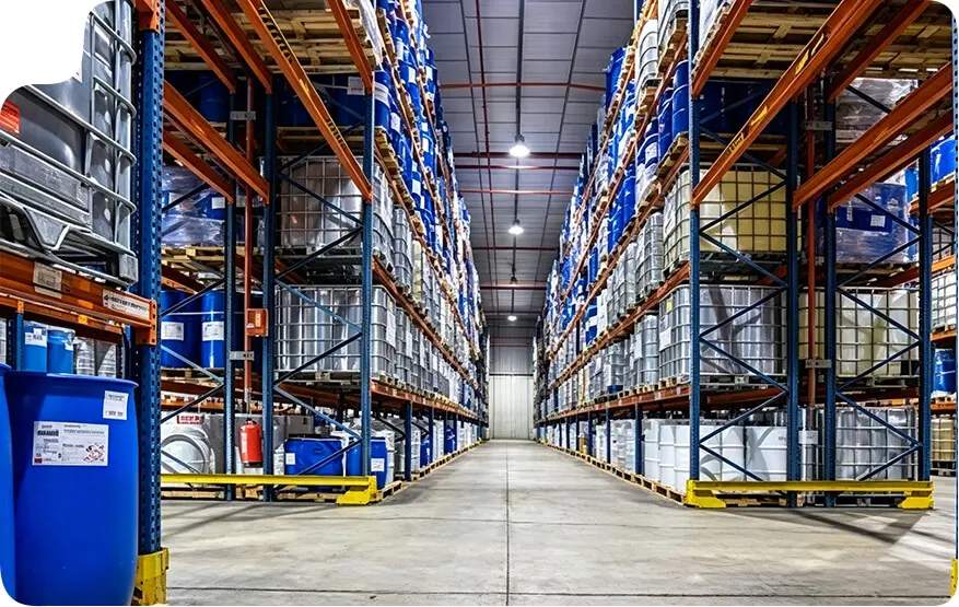 Zware palletstellingen voor chemische opslag
