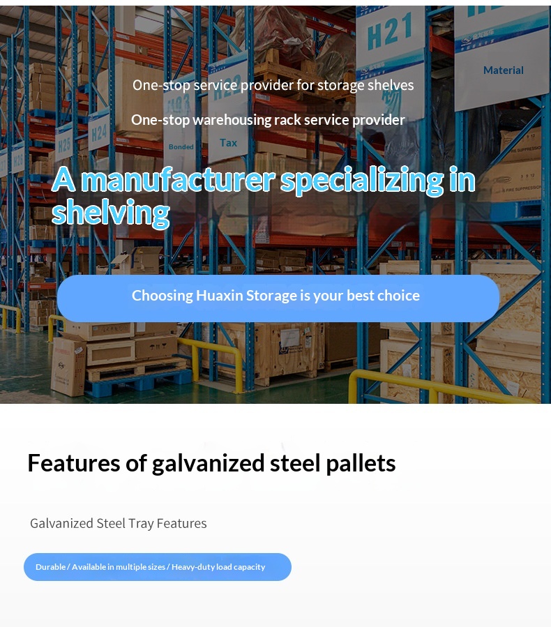 Groothandel enkelzijdige gegalvaniseerde stalen vochtbestendige pallets voor magazijnlogistiek heftruckplatform dynamische belasting
