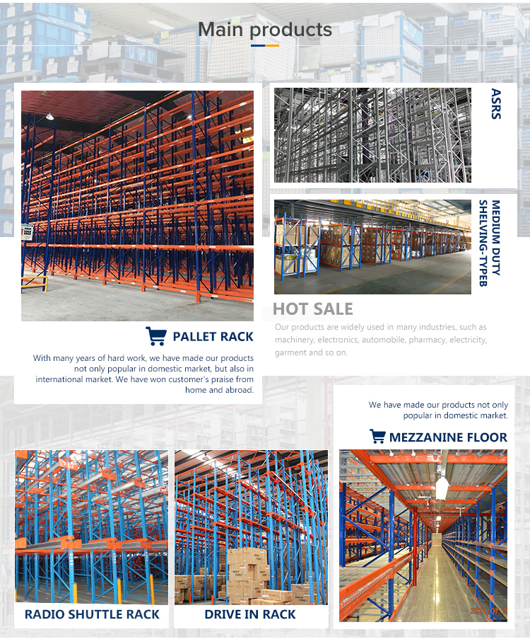 Assortiment magazijnstellingen en geautomatiseerde shuttles