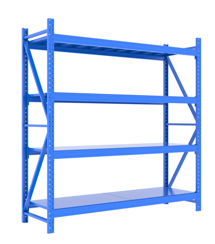 Robuust 4-laags garagestapelrek van Factory, stalen frame, 300 kg draagvermogen, corrosiebestendig.