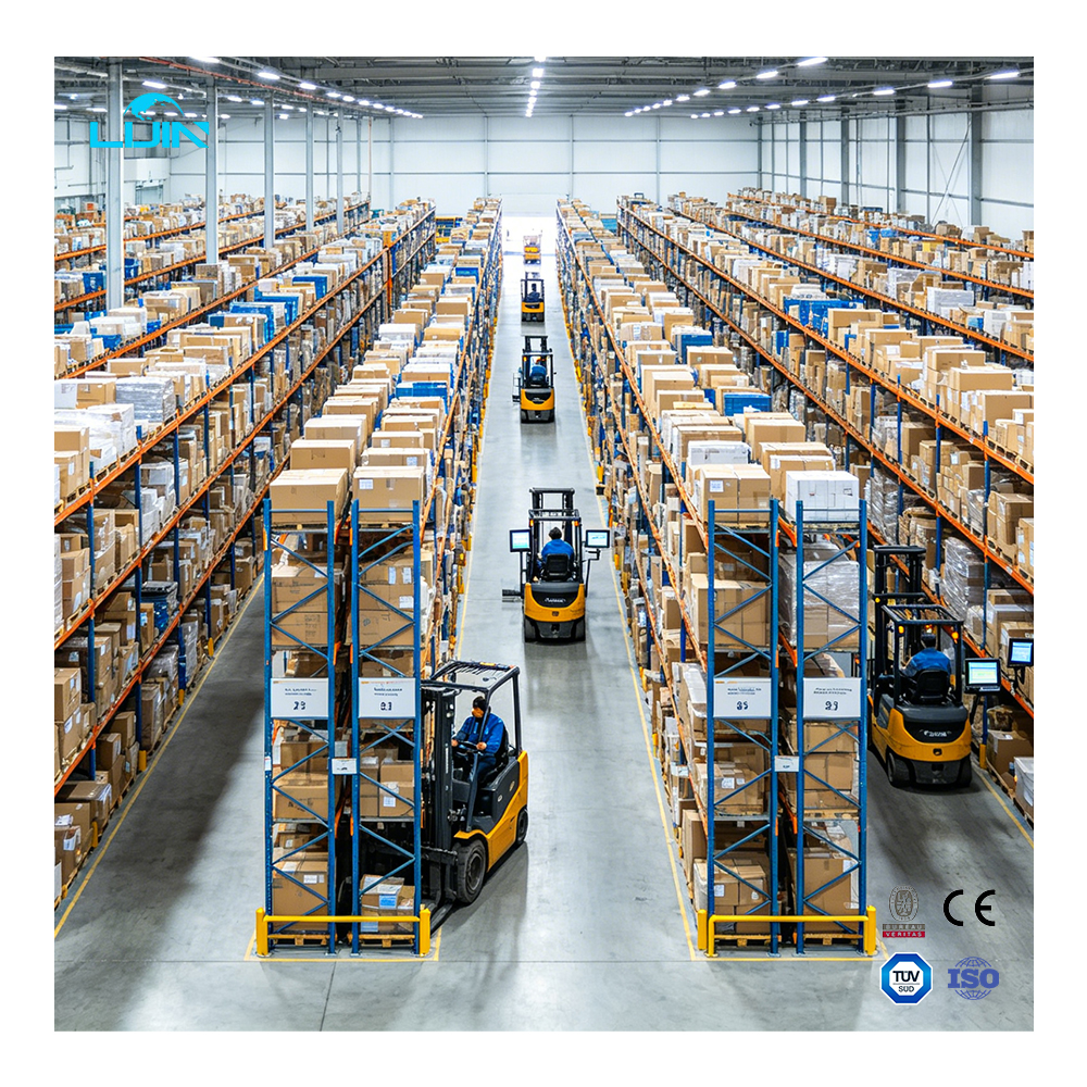 Logistiek centrum stellingensysteem, zware magazijnstellingen, industriële opslagstellingen