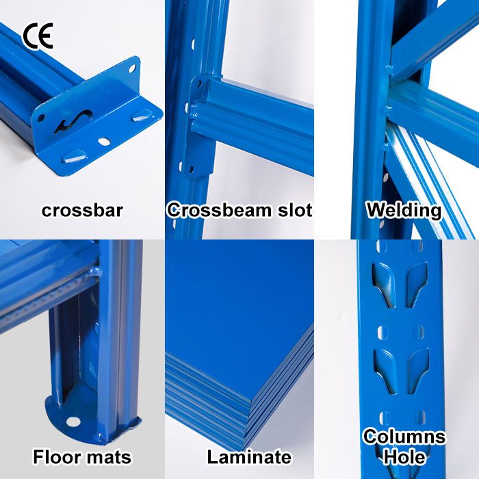 Aanpasbare industriële stalen metalen stellingen met verstelbare bouten, geschikt voor garage, magazijn, palletstapelrekken en andere opslagsystemen.