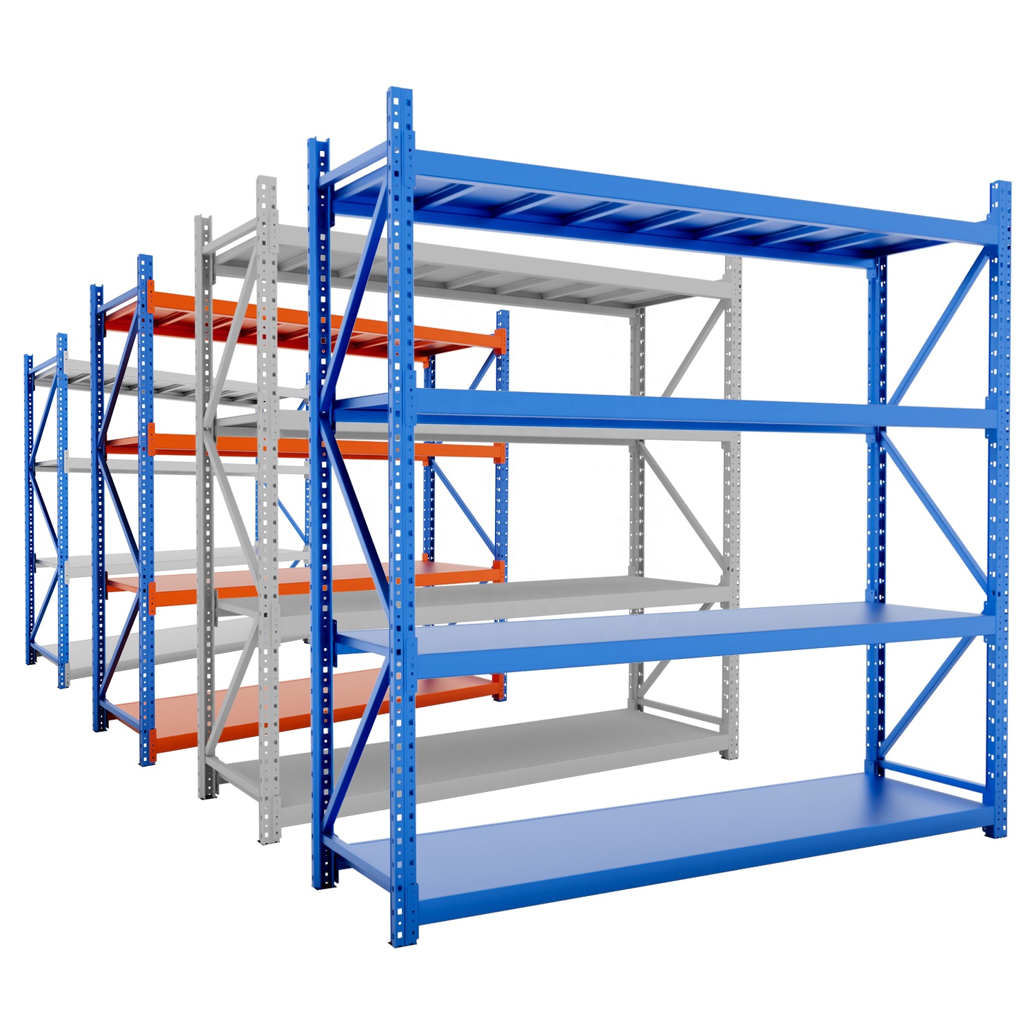Fabrieksrechtstreeks: 4-laags, 800 kg, middelzwaar uitgevoerd, stalen, verstelbaar, lange overspanning palletstellingsysteem voor magazijnopslag.