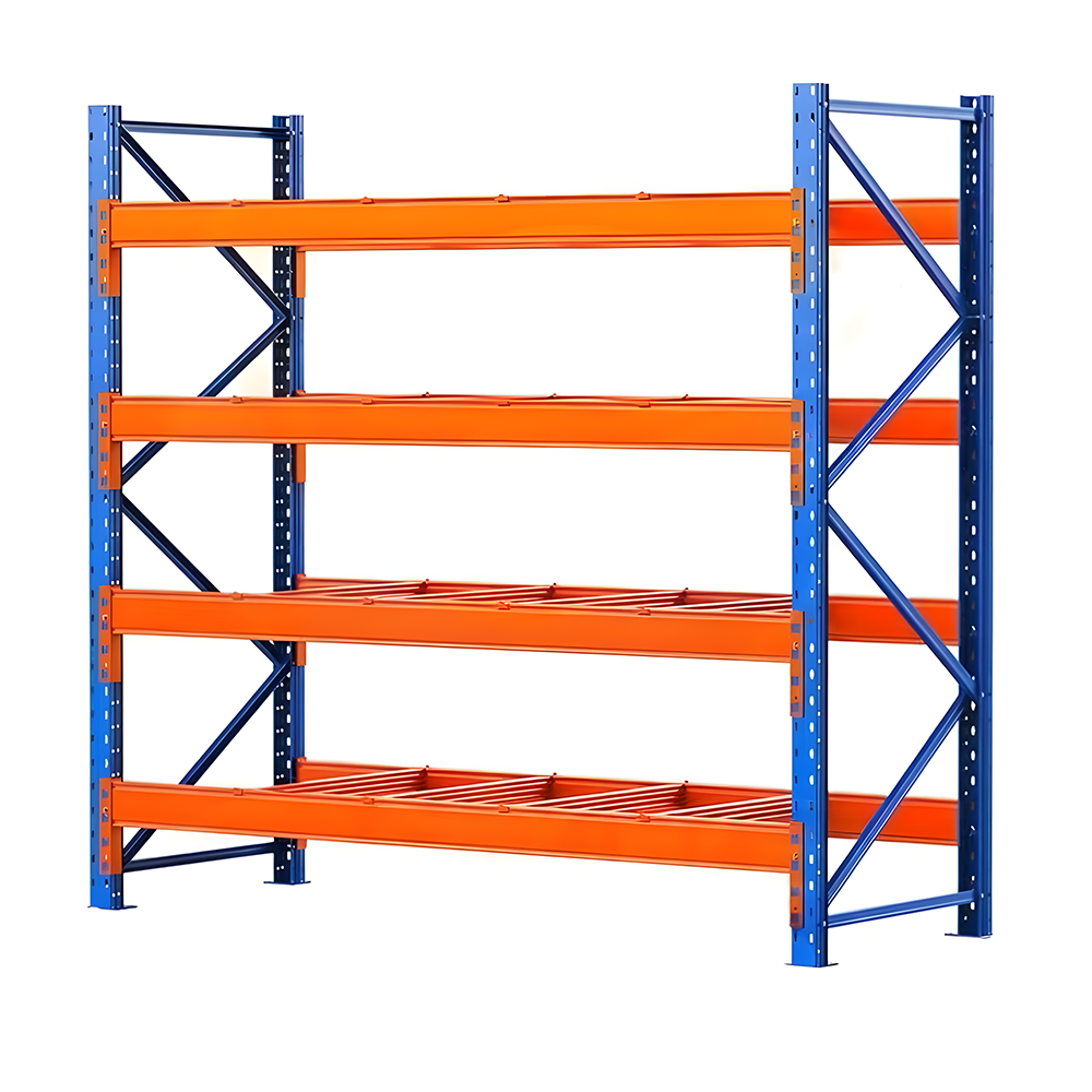 Op maat gemaakt, robuust 5-laags industrieel palletstellingsysteem, stalen magazijnopslagplank met metalen schappen, industrieel rek