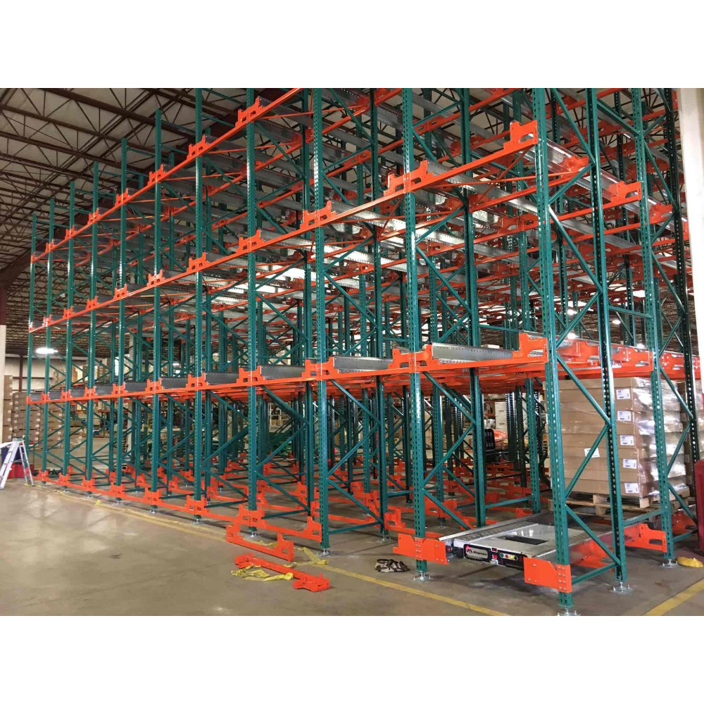 Robuuste stalen magazijnstellingen met geautomatiseerd radiogestuurd palletsysteem, verplaatsbaar palletsysteem, automatische stelling