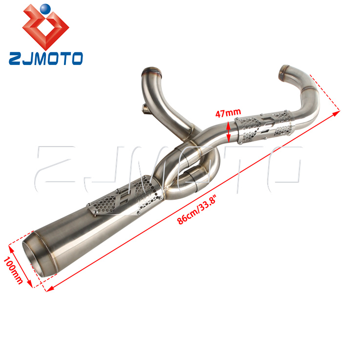 Uitlaatpijp voor motorfietsen Dyna Fat Bob/Low Rider/Super Glide/Wide Glide 2006-2017 | Premium doorngebogen roestvrij staal