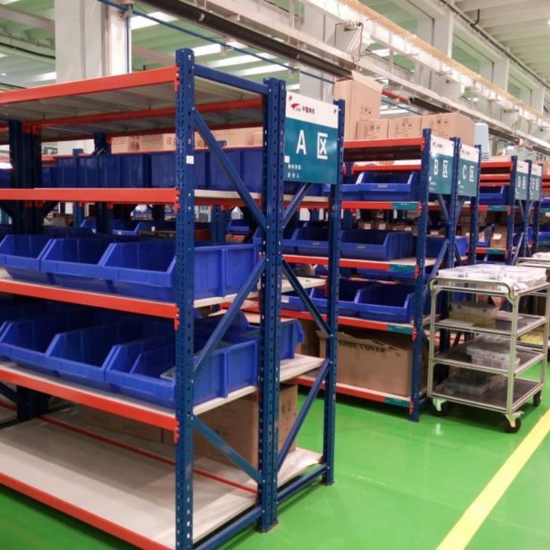 Fabrieksrechtstreeks: 4-laags, 800 kg, middelzwaar uitgevoerd, stalen, verstelbaar, lange overspanning palletstellingsysteem voor magazijnopslag.