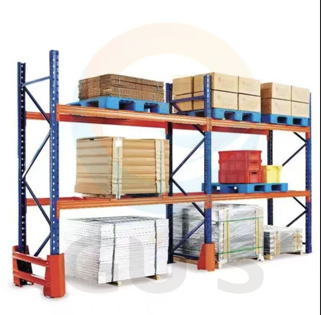 Robuust stalen magazijnrek met 5 lagen, palletopslagsysteem.