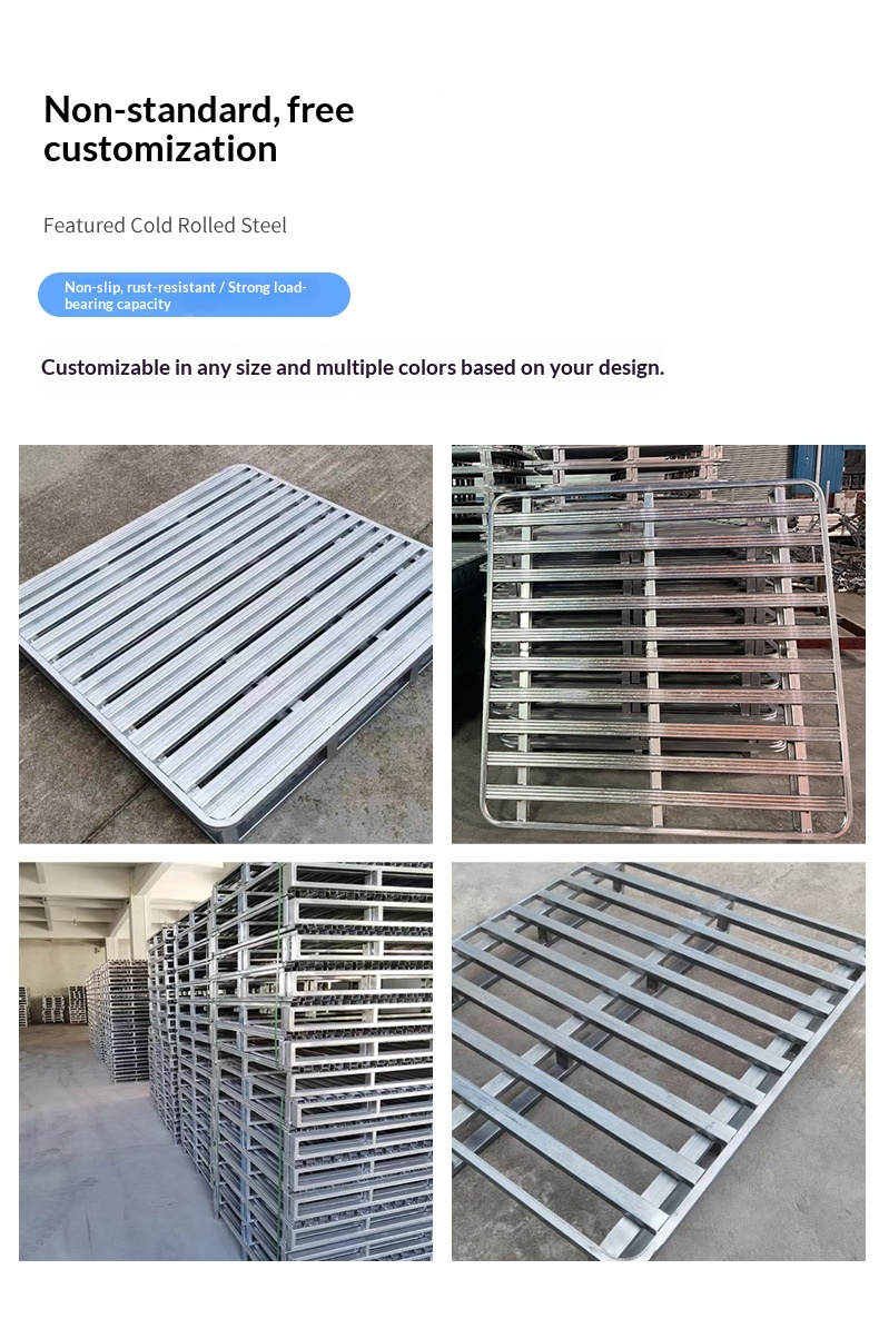 Groothandel enkelzijdige gegalvaniseerde stalen vochtbestendige pallets voor magazijnlogistiek heftruckplatform dynamische belasting