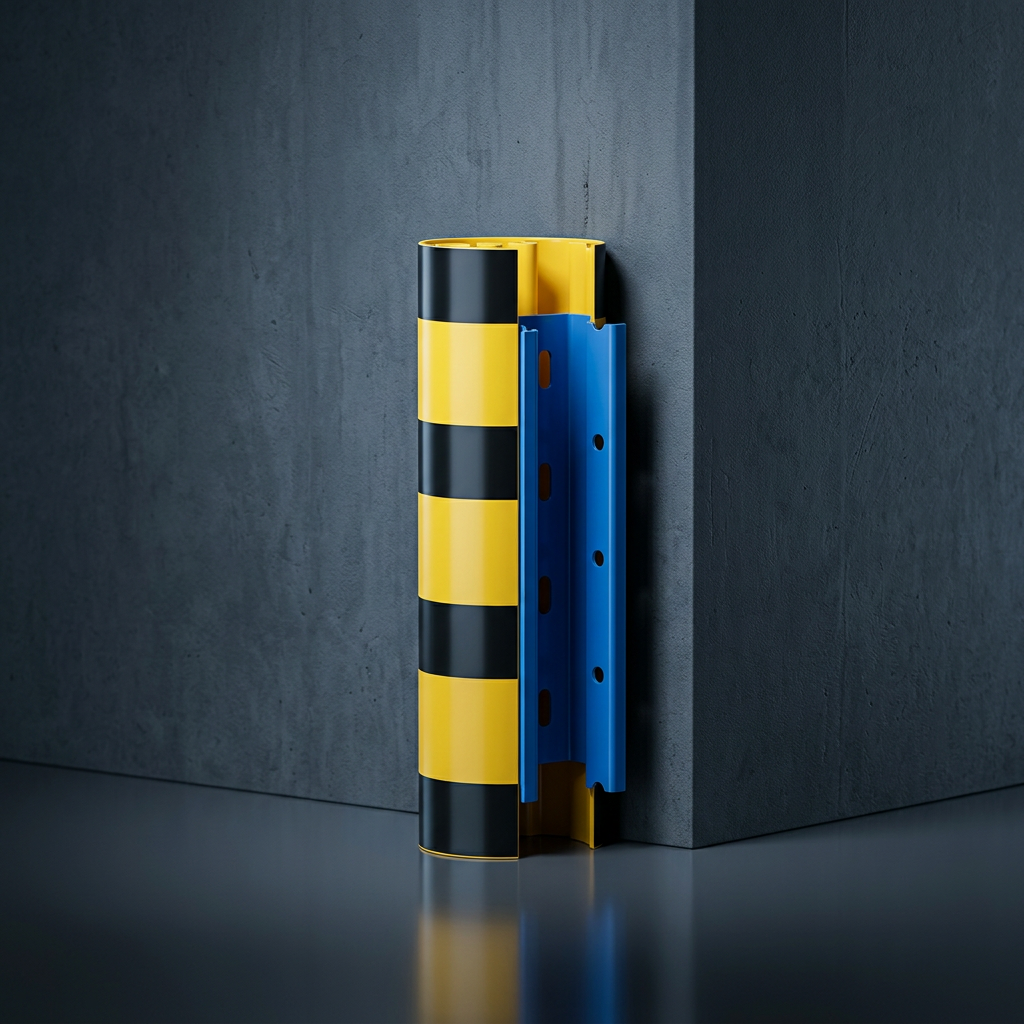 Palletstellingbeschermer, staanderbescherming van PVC/PE, geëxtrudeerd en gesneden, CE-gecertificeerd.