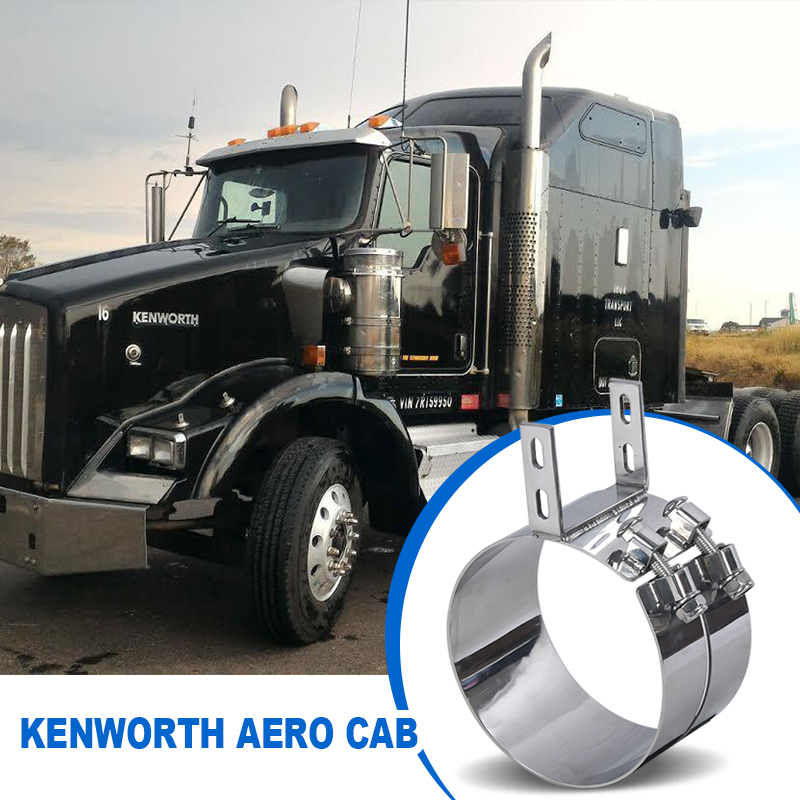 Nieuwe brede uitlaat met klembeugel, recht model, verchroomd roestvrij staal voor Peterbilt JINHUIJU HJ-TCE