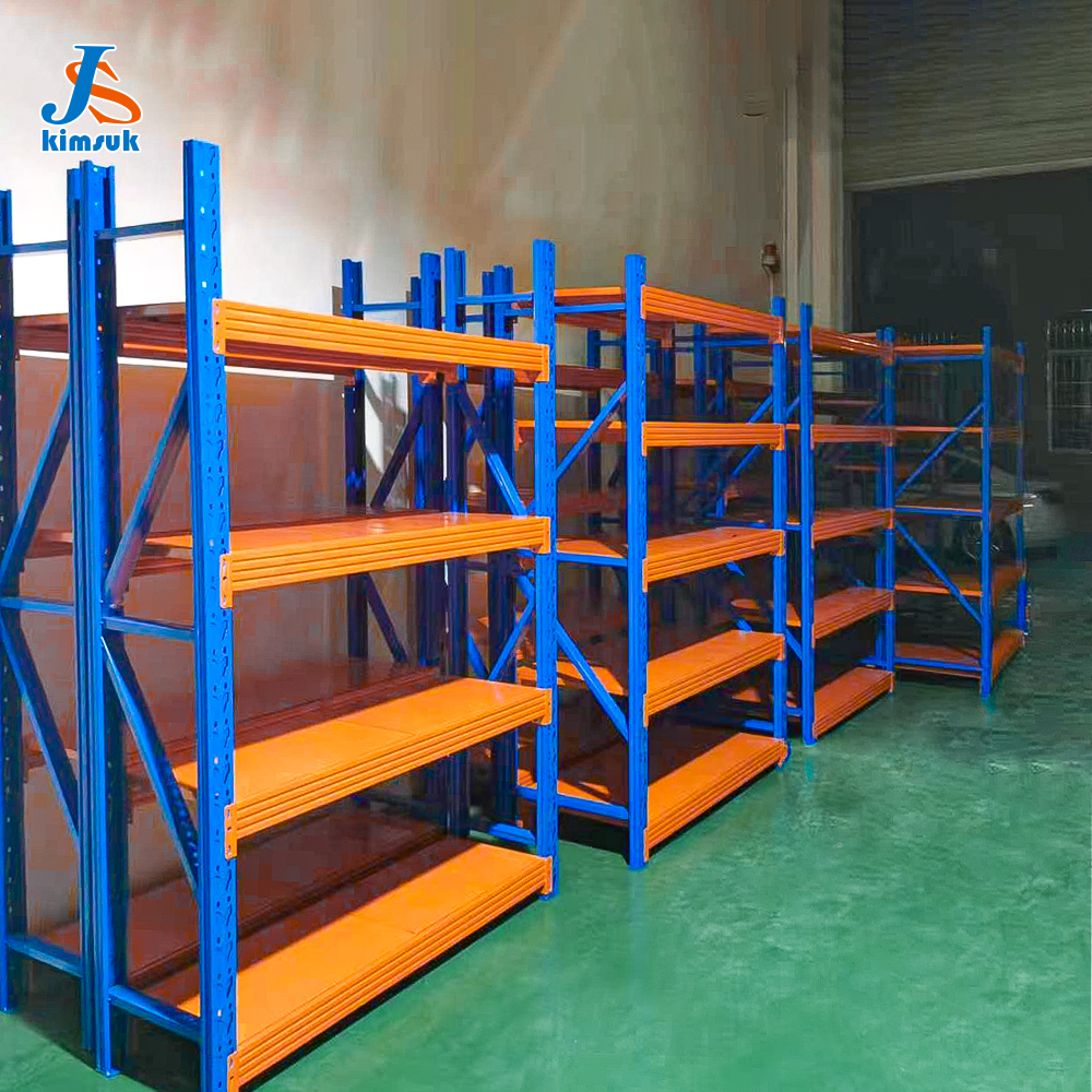 Voordelige, verstelbare metalen stellingen zonder bouten, magazijnstellingen, middelzware metalen stellingen.