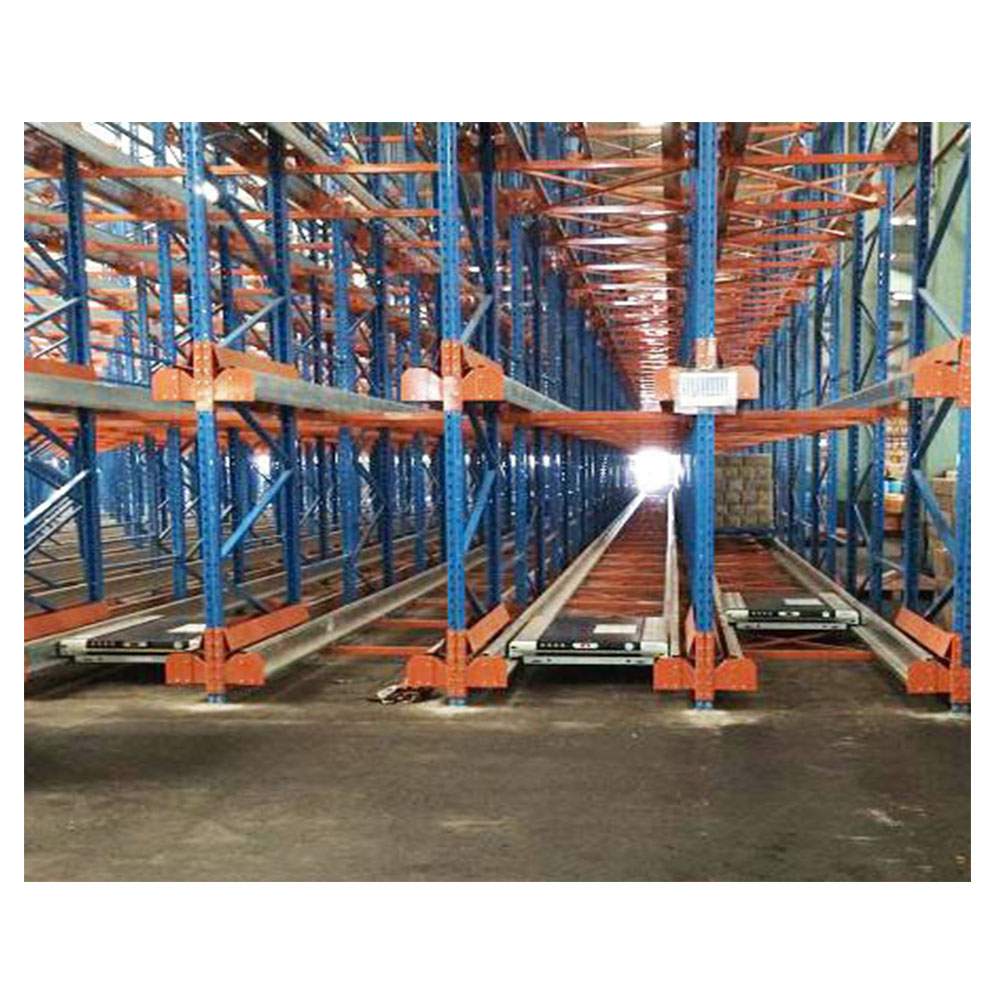 Robuuste stalen magazijnstellingen met geautomatiseerd radiogestuurd palletsysteem, verplaatsbaar palletsysteem, automatische stelling