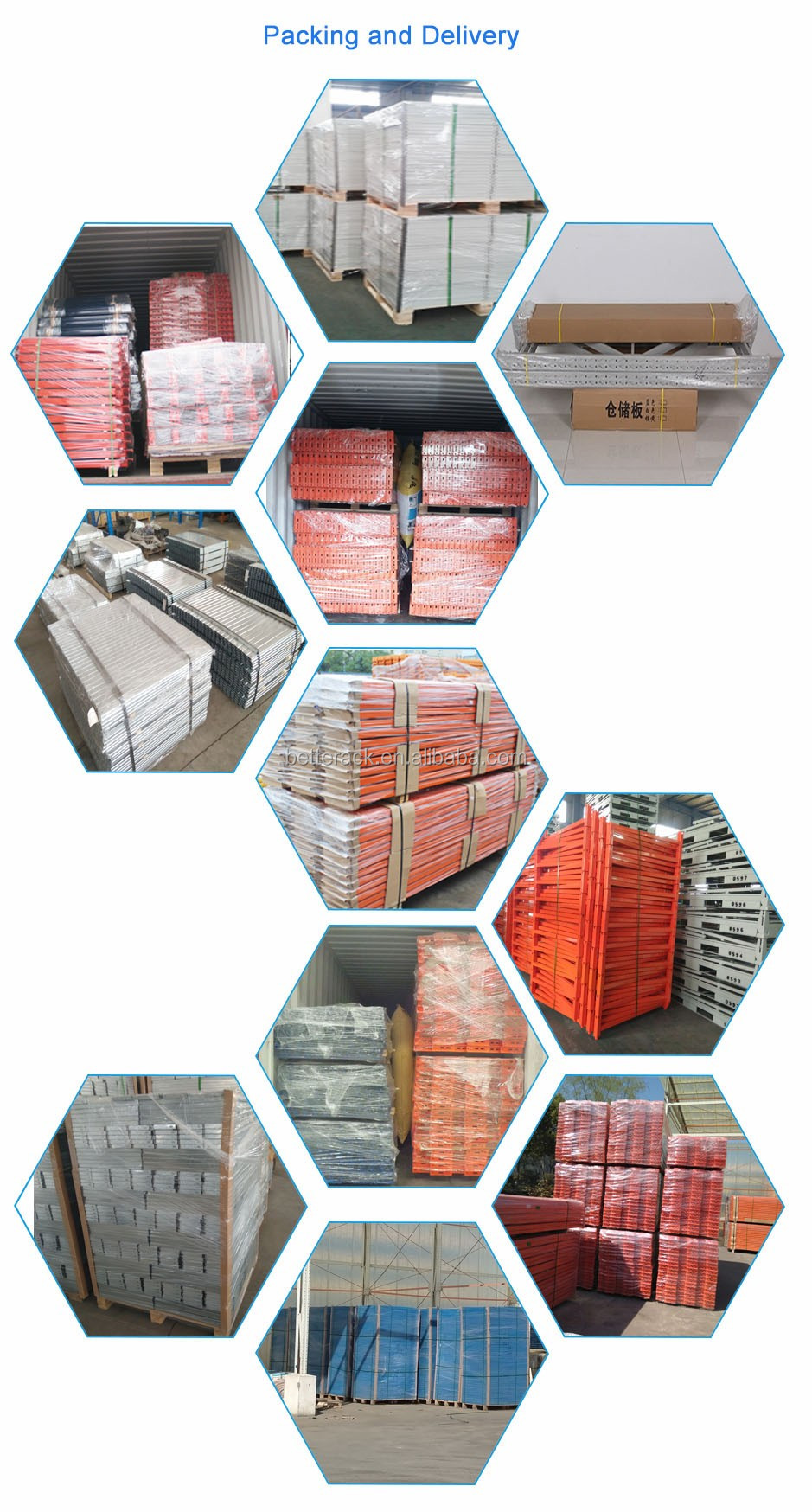 Large Capacity Double Deep Metal Steel Warehouse Storage Selective Racking System Double Deep Pallet Racking
