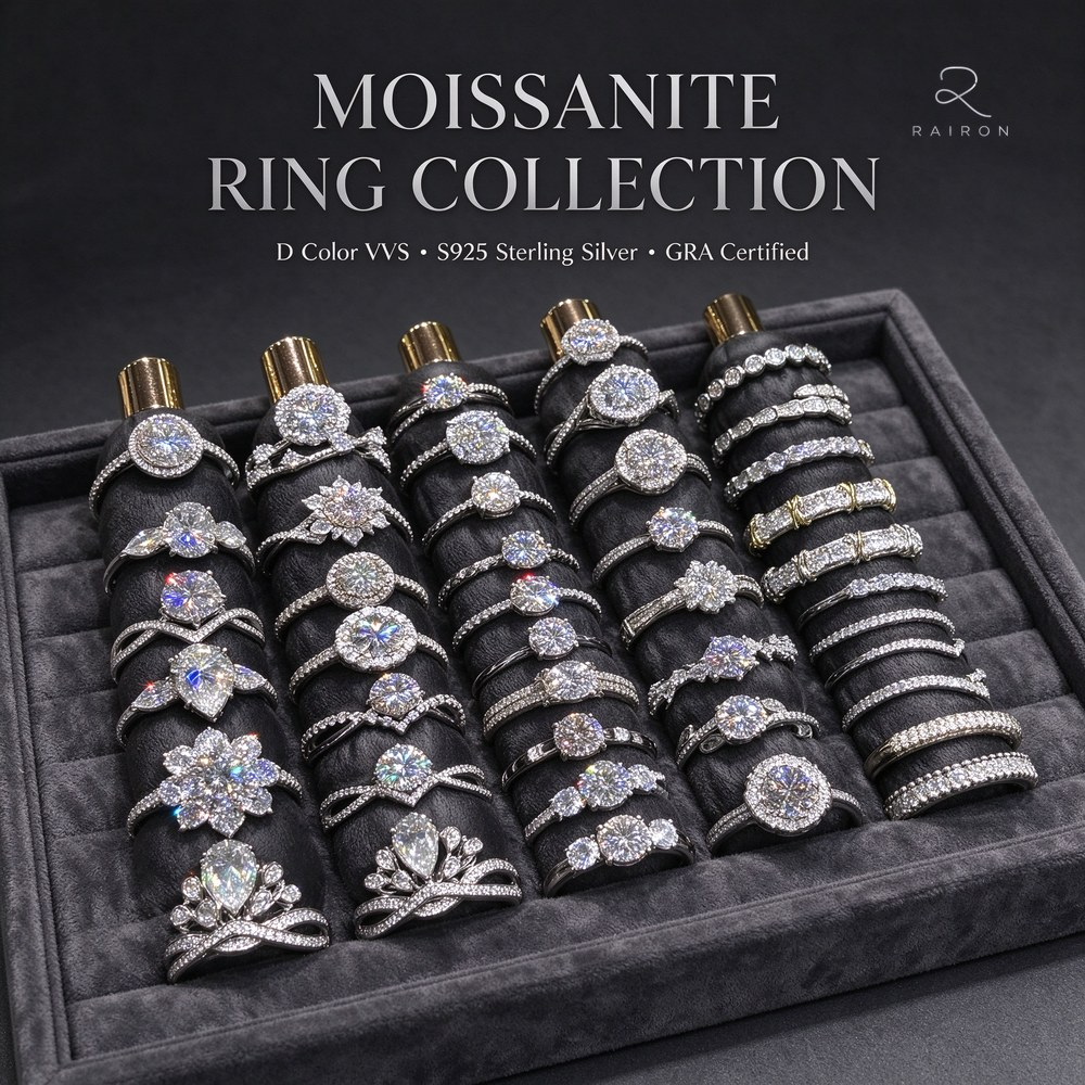 925 Sterling Zilveren Moissanite Trouwring met 0,5-4,0CT VVS gesimuleerde diamant in klauwzetting, gecertificeerd voor feestjes