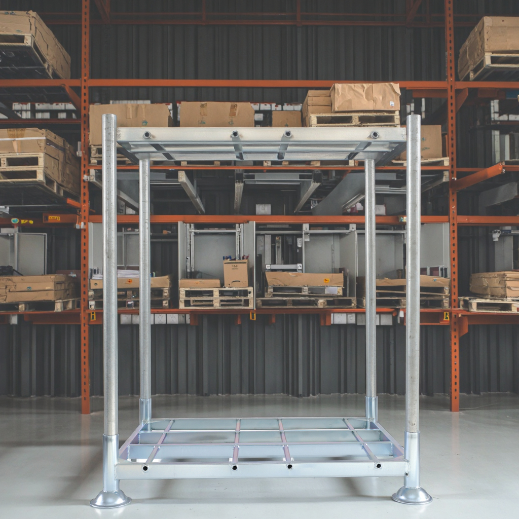 Euro afneembare stalen pallets met hoog draagvermogen, stapelbaar, geschikt voor heftrucks, opslagapparatuur voor veilige lading.