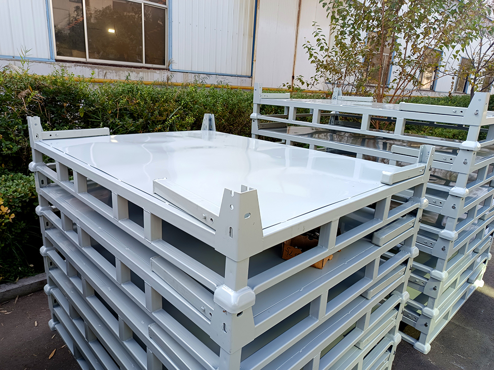 Populair logistiek opslagsysteem: zware, versterkte, herbruikbare, stapelbare industriële stalen frame containerpallet