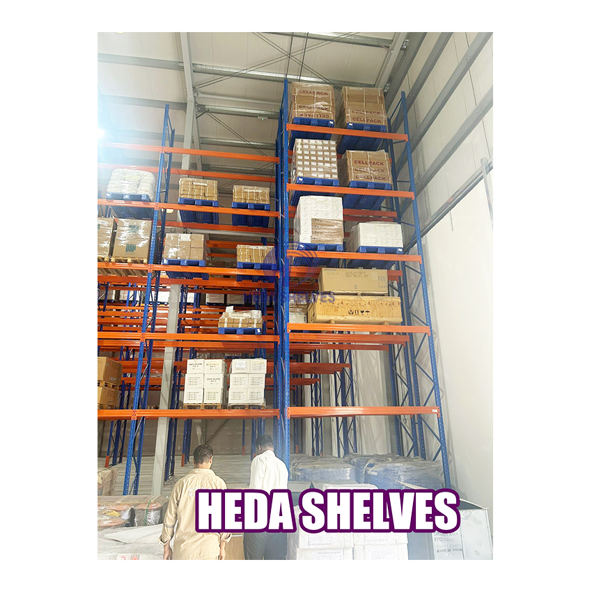 Bandenstellingsysteem Stalen stellingen Fabrikant HEDA Druppelstelling Zware palletstelling voor industriële magazijnopslag