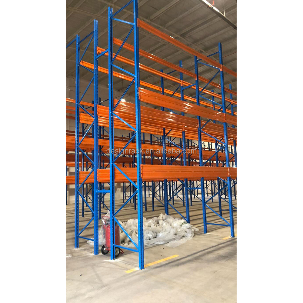 Efficiënt, robuust, boutloos, stalen selectief palletrek met 5 lagen, verstelbaar, voor magazijnopslag en ruimtebesparing.