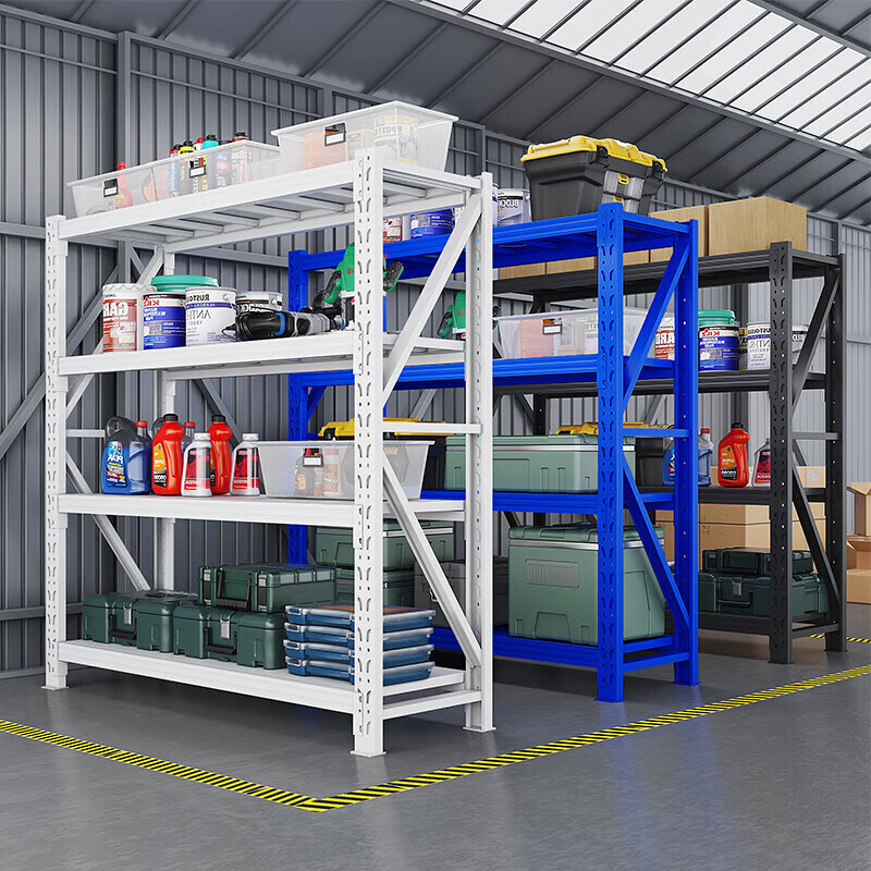 Robuuste magazijnstellingen en industriële opslagrekken met een hoog draagvermogen.