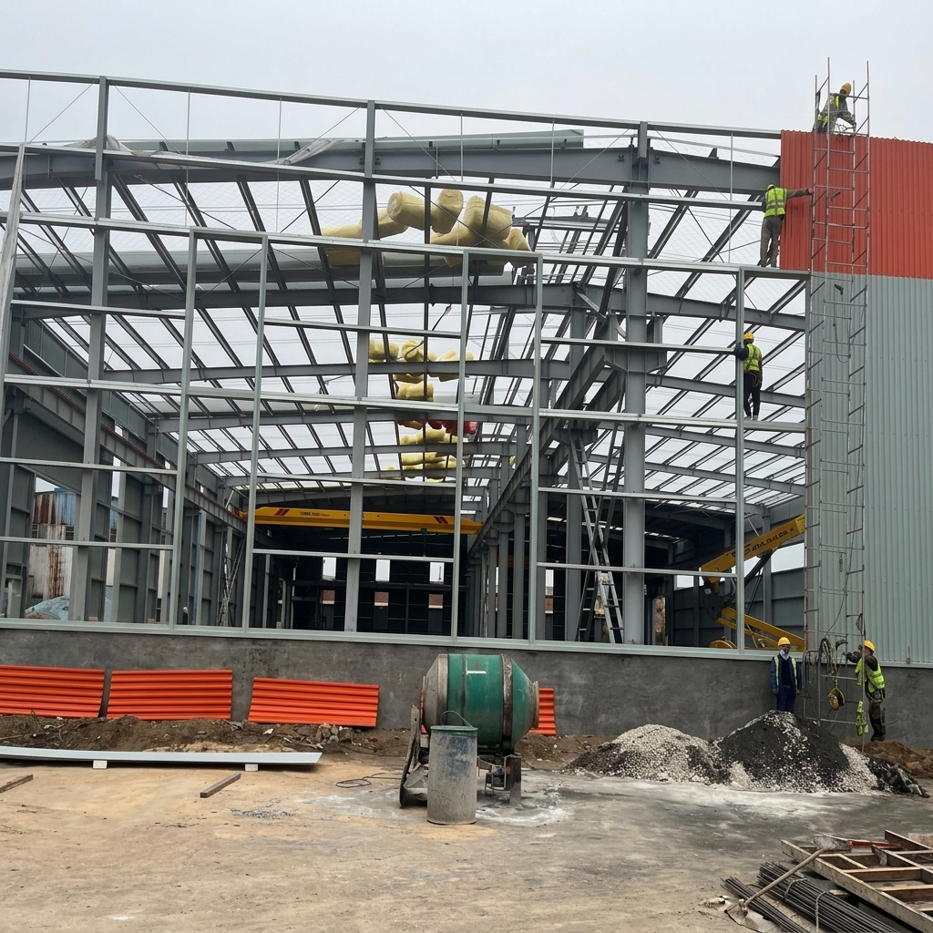 Stalen magazijngebouw voor industriële projecten in Bosnië en de Balkan | Geprefabriceerde werkplaats- en logistieke opslagoplossing