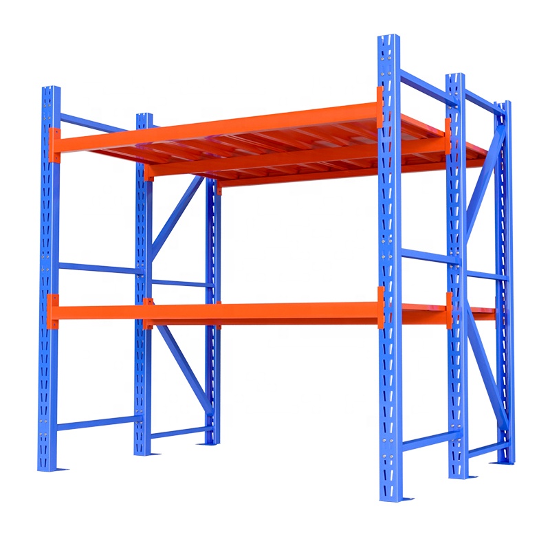 Shibang zware industriële palletstellingen met een draagvermogen van 400-1500 kg per laag, verstelbare stellingen van koudgewalst staal en corrosiebestendige constructie.