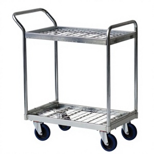 Duurzame, middelgrote stalen rolpallet met 4 wielen, draagvermogen 350 kg, gewicht 35 kg, gegalvaniseerd oppervlak, 3 jaar garantie. Magazijnklaar.