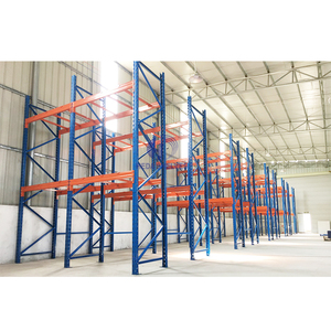 Robuust palletstellingsysteem met een draagvermogen van 1000-5000 kg per niveau voor industriële magazijnopslag. Stalen palletstelling.