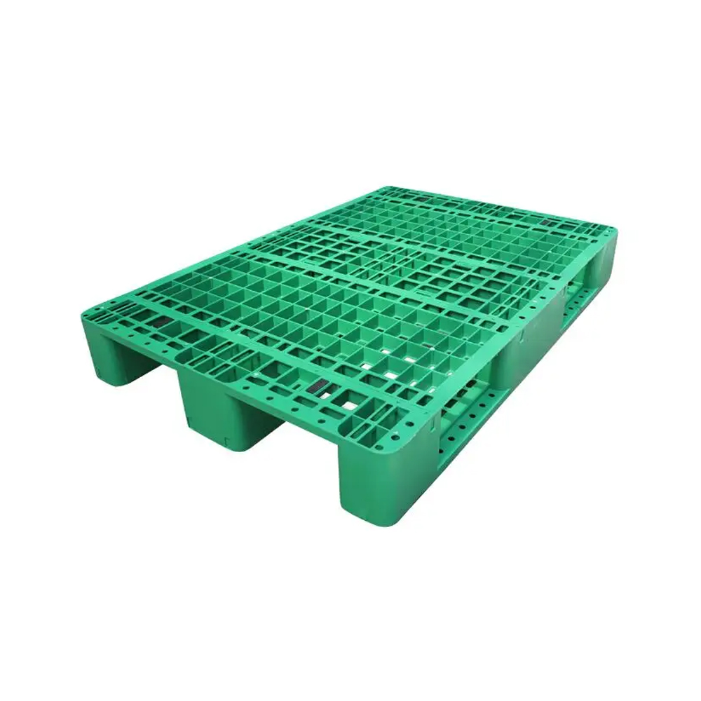 Enkelzijdig ontwerp, grote, stapelbare, omkeerbare kunststof pallet, gerecyclede europallet. Prijs