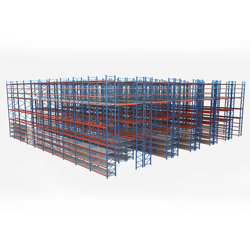 Gratis 3D-rendering en CAD-layout van een magazijn