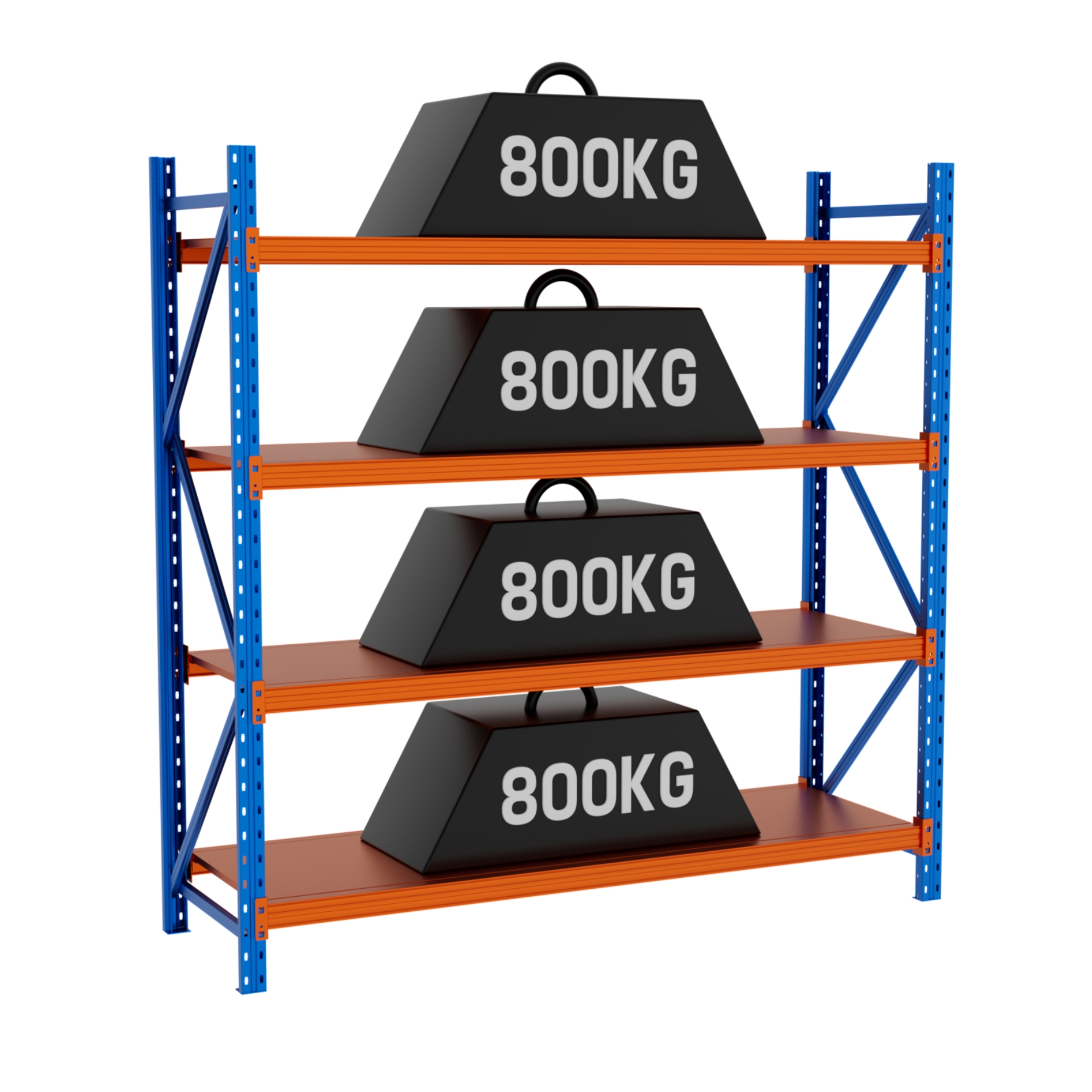 Fabrieksrechtstreeks: 4-laags, 800 kg, middelzwaar uitgevoerd, stalen, verstelbaar, lange overspanning palletstellingsysteem voor magazijnopslag.
