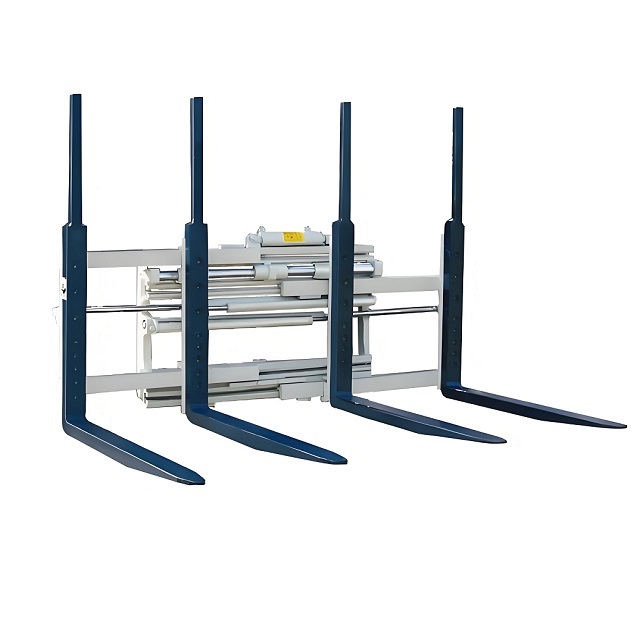Enkel-dubbel pallethandler: efficiënt systeem voor het gelijktijdig verplaatsen van twee pallets.