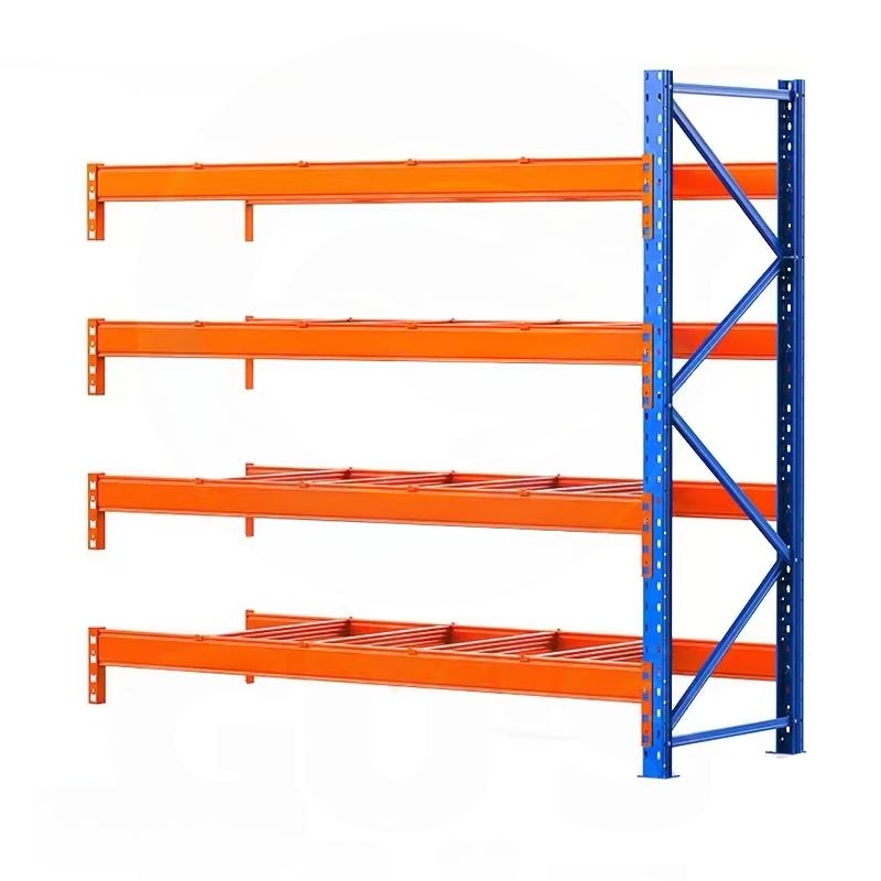 Op maat gemaakt, robuust 5-laags industrieel palletstellingsysteem, stalen magazijnopslagplank met metalen schappen, industrieel rek