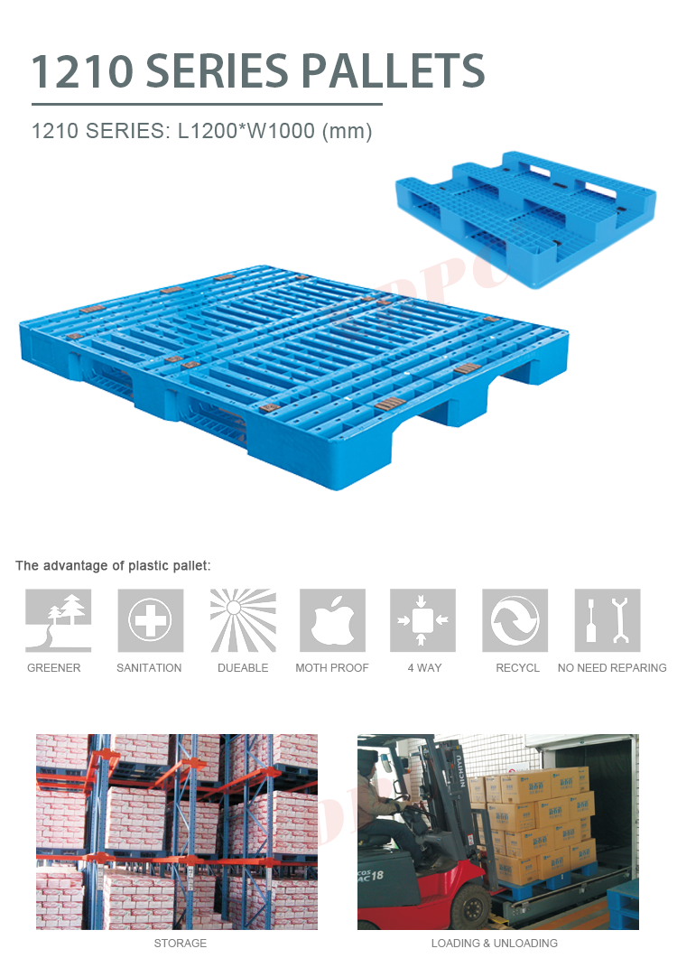 Industriële PP Kunststof Pallet Specificaties