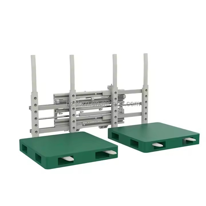 Enkel-dubbel pallethandler: efficiënt systeem voor het gelijktijdig verplaatsen van twee pallets.