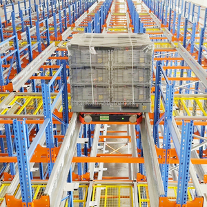 Robuust 4-weg shuttle-stellingsysteem van staal, radiogestuurde palletstelling, geautomatiseerde magazijnopslag met hoge dichtheid. Fabrikant van dergelijke systemen.