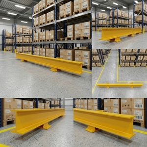 Robuuste eindbeschermer voor palletstellingen heftruckbotsingsbarrière